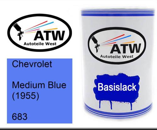 Chevrolet, Medium Blue (1955), 683: 500ml Lackdose, von ATW Autoteile West.